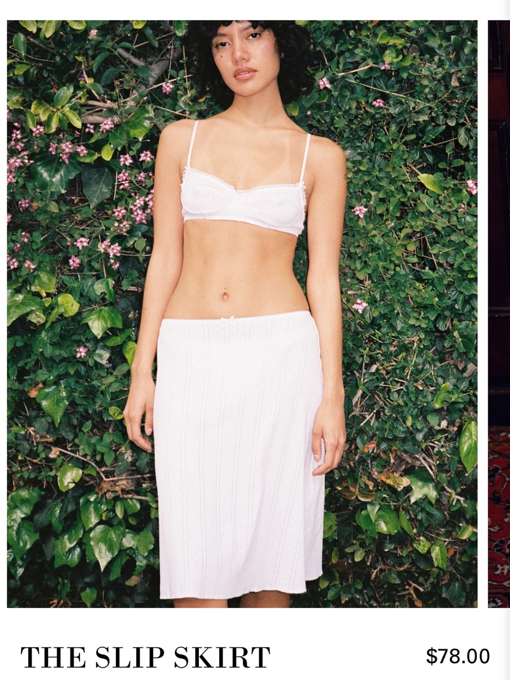 NWTG Cou Cou The Slip Skirt White Pointelle - Picture 2 of 4